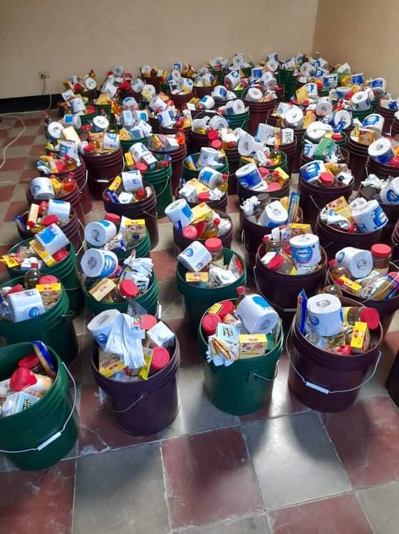 Buckets of Blessing for 110 families!